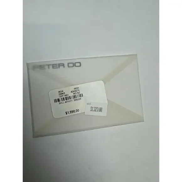 Peter Do Hinge Tote Bag Cotton Leather Trim Black White - Picture 7 of 9